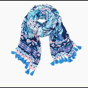 New Lilly Pulitzer Hight Tide Navy Party Scarf
